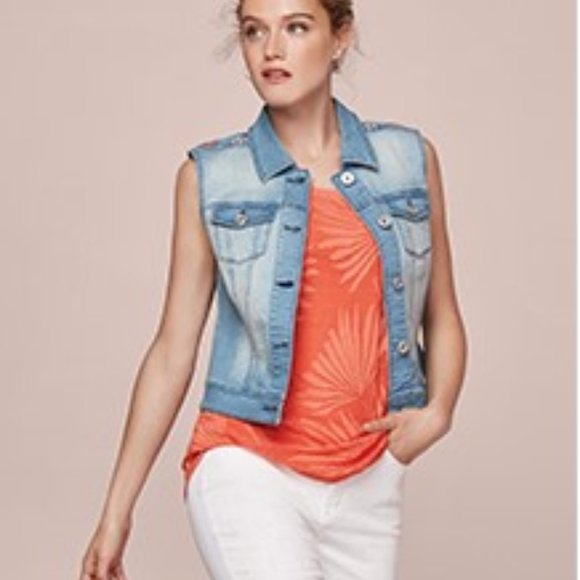 Embroidered Jean Vest - Picture 3 of 8